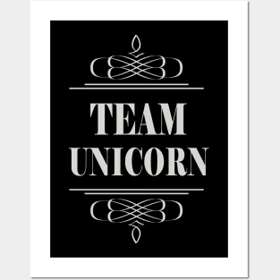 Team Unicorn Grey Swirls Posters and Art